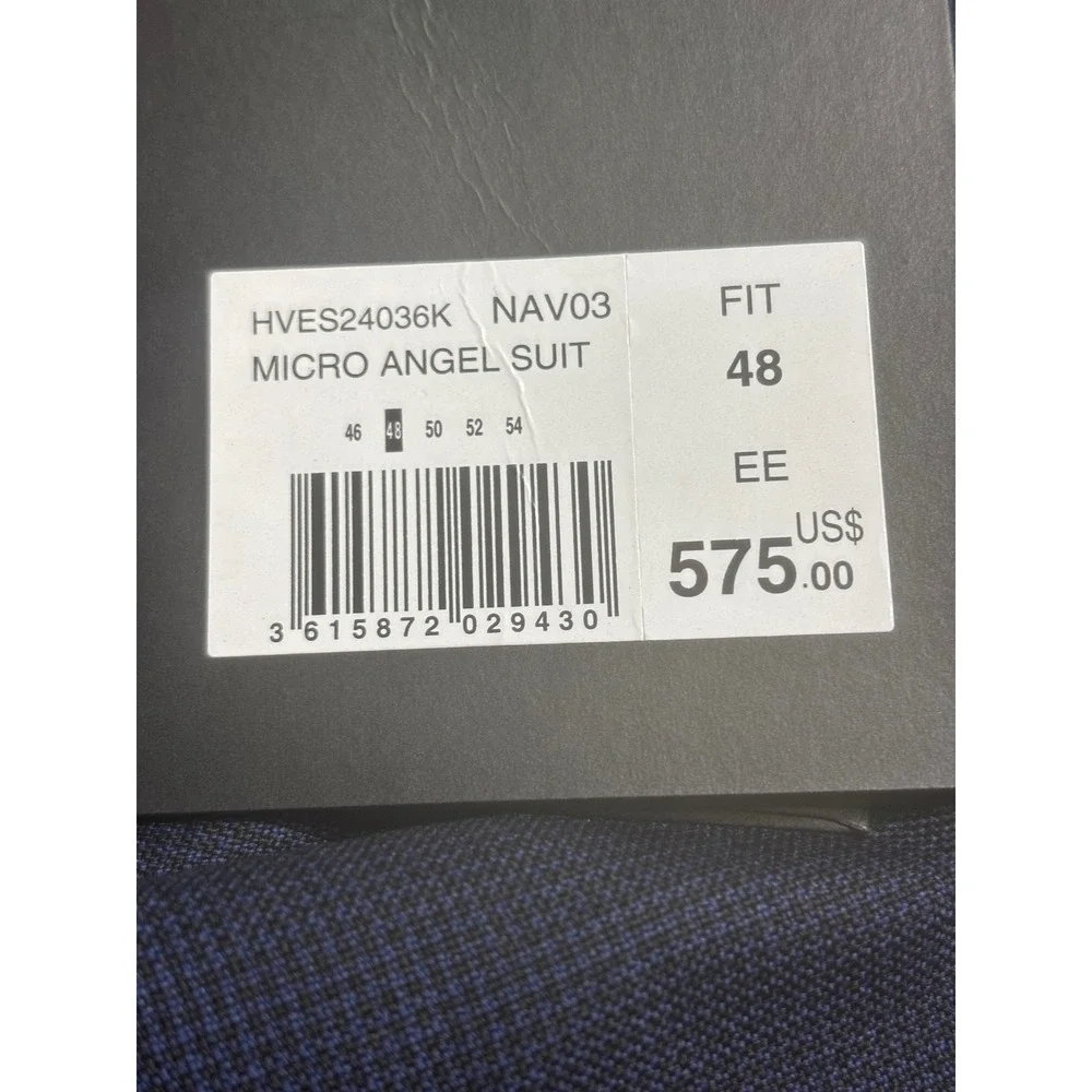 The Kooples Micro Angel Fitted Suit Navy Blue Wool Men's Blazer Size FR 48 $575‎